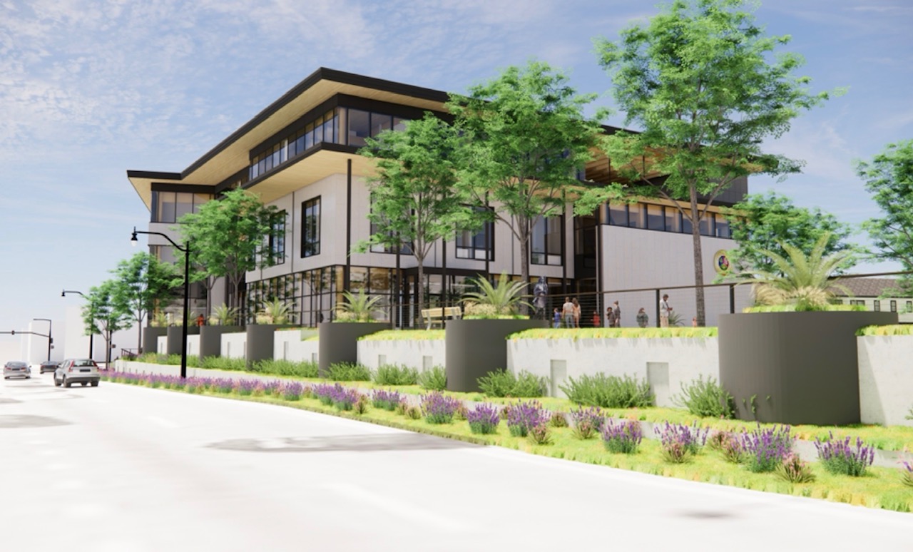 Dothan City Hall and annex with terraced streetscape