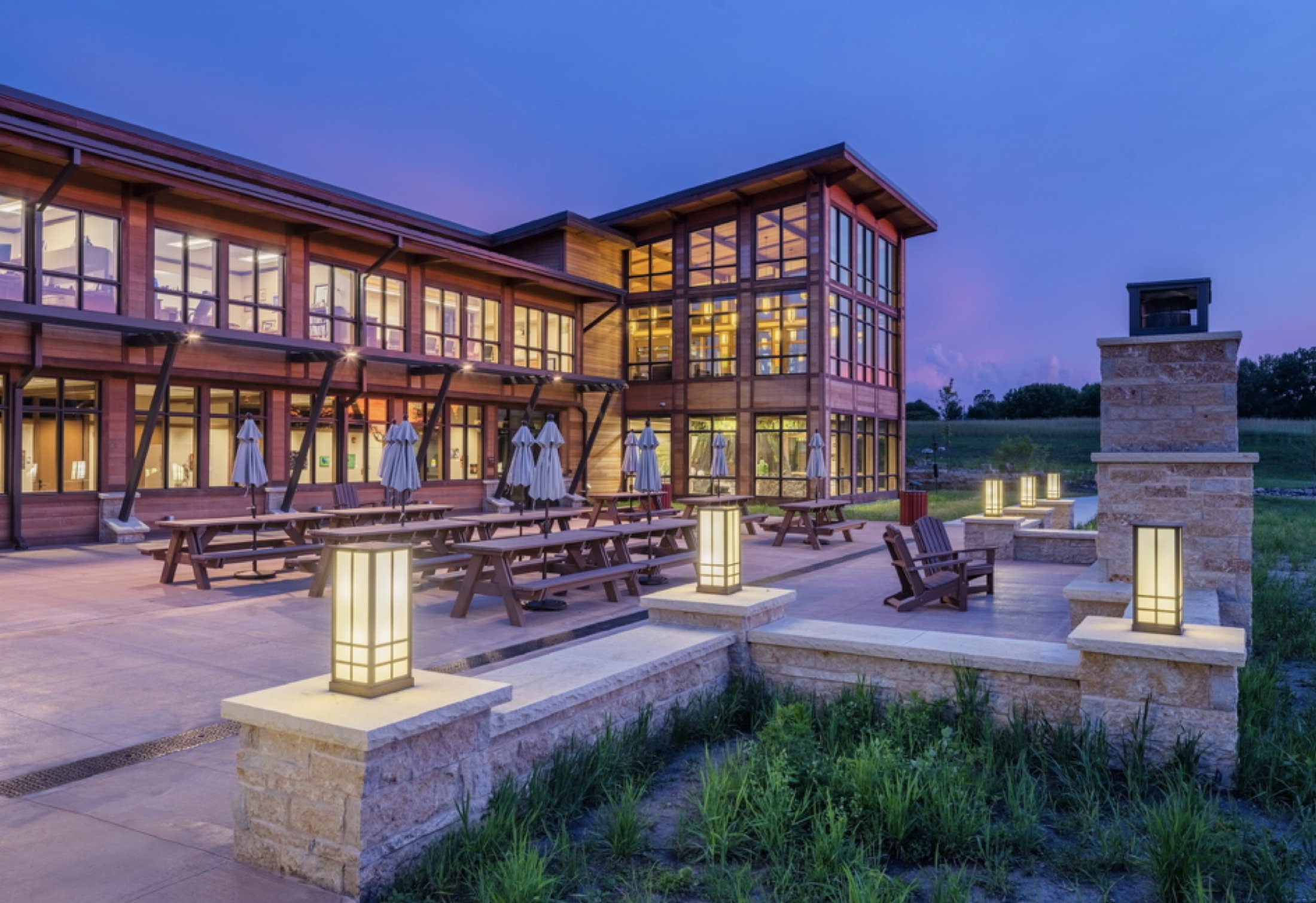 Back patio at dusk