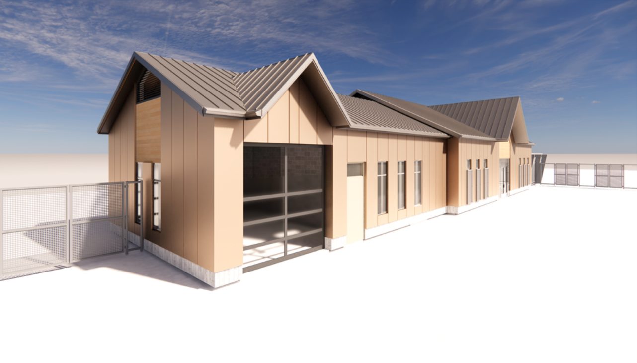 Ice building, south elevation perspective